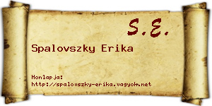 Spalovszky Erika névjegykártya